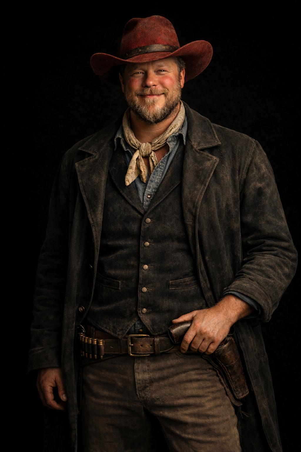 Cowboy in a duster coat